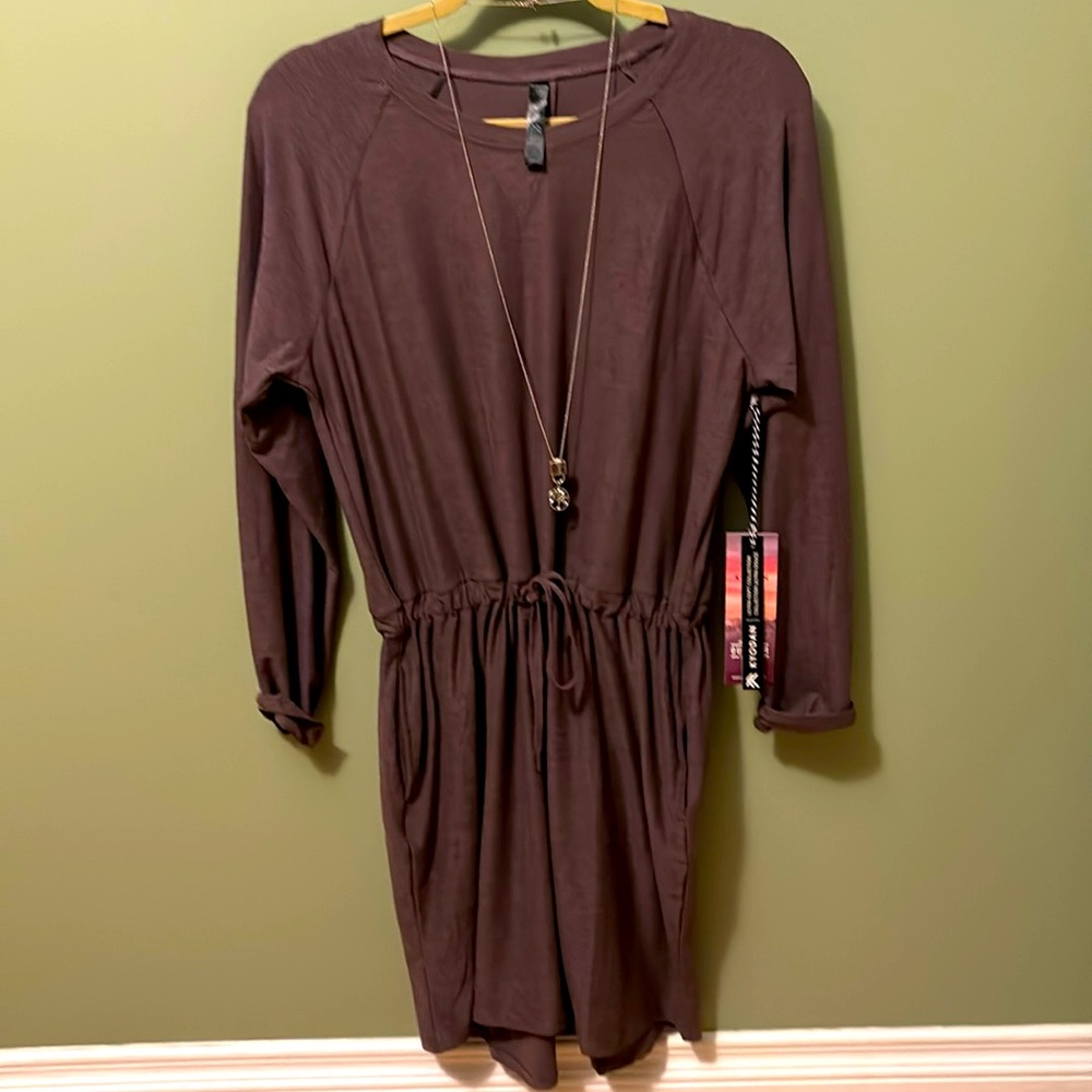 Brand new tie waist wine color  purple dress